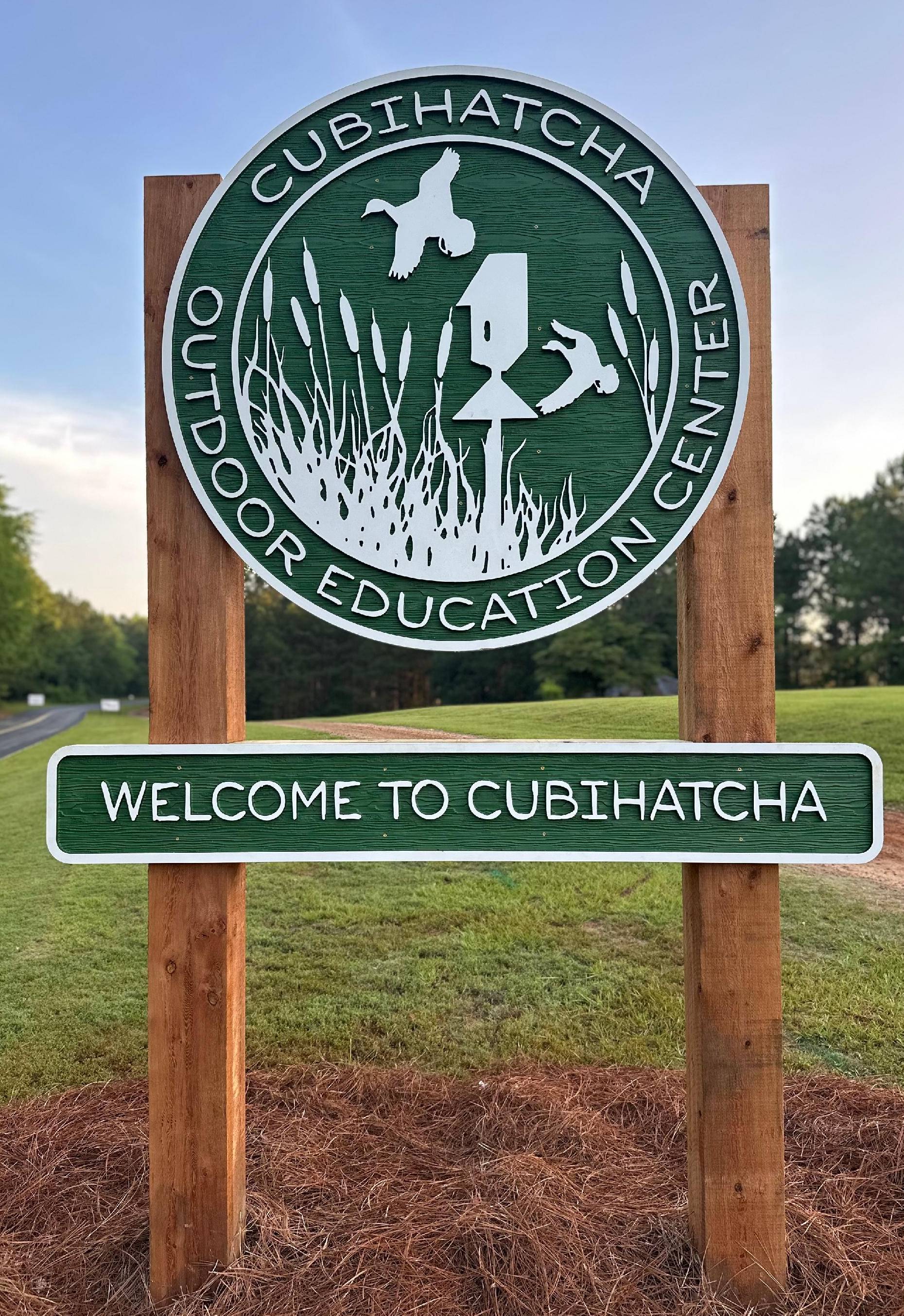Welcome to Cubihatcha Outdoor Education Center sign